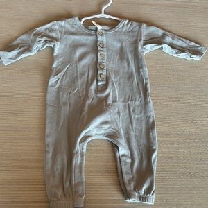 Quincy Mae Slate Blue Button-Up Baby Jumpsuit Onesie